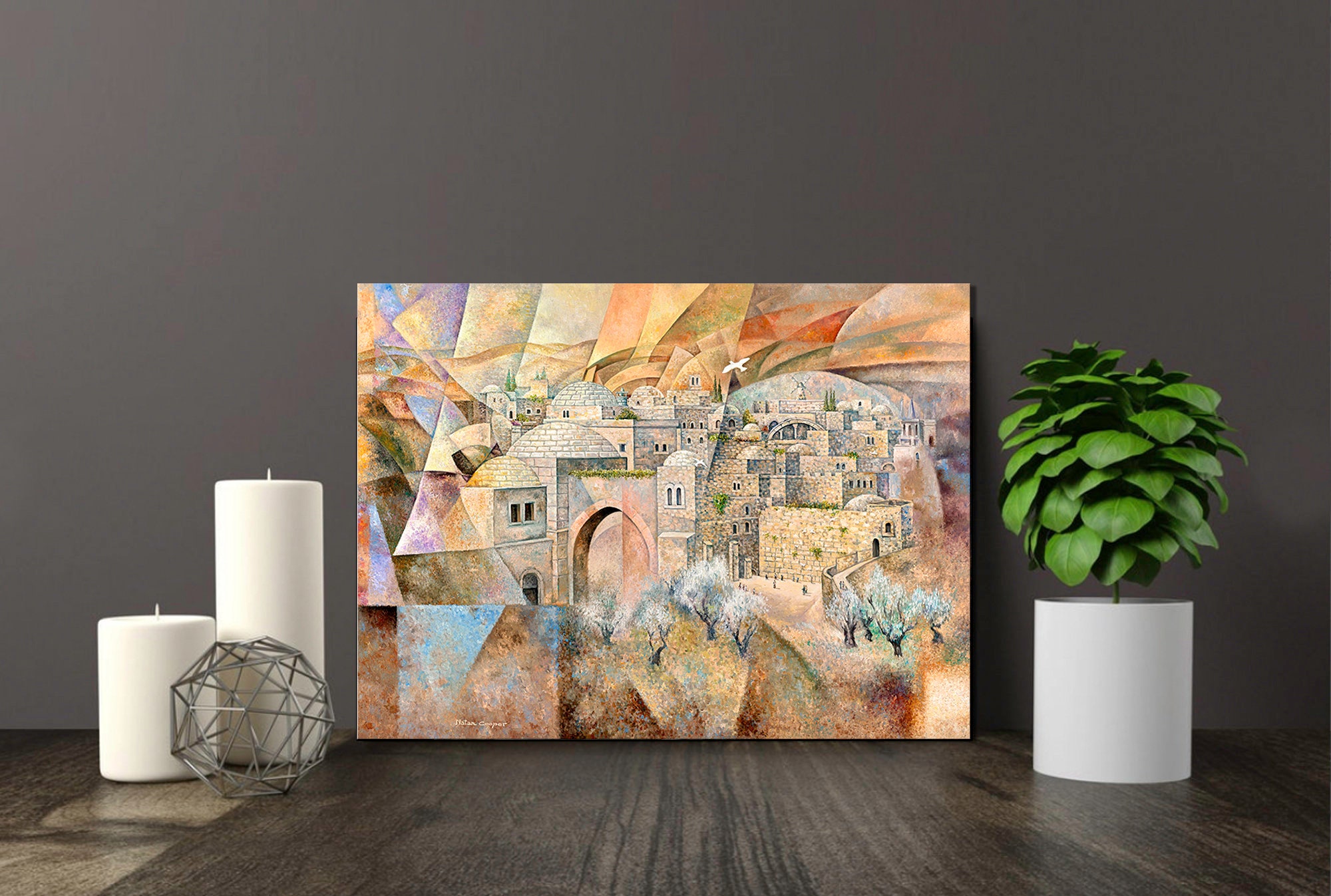 Jerusalem/judaica Wall Art/jewish Modern Art/contemporary Art/small Canvas Prints/jerusalem ...