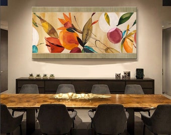 Canvastavla med färgglada blommor: Modern art déco, israelisk konstnär