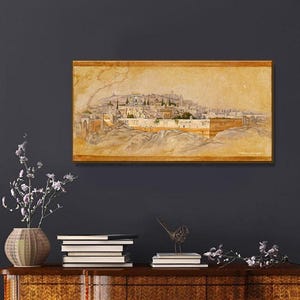 Judaica Wall Art, The Temple Canvas Print, Ancient Jerusalem Painting, Hanukkah Gift, Rabbi Present, Jewish Heritage Home Decor