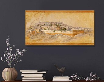Ancient Jerusalem Temple Canvas Print: Judaica Wall Art