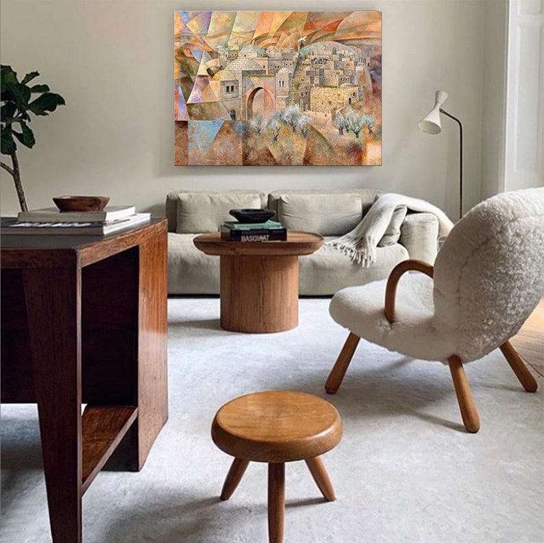 Jerusalem/judaica Wall Art/jewish Modern Art/contemporary Etsy