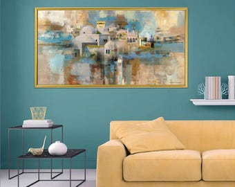 Jerusalem Art Print: Colorful Jewish Modern Art, Israel Artist