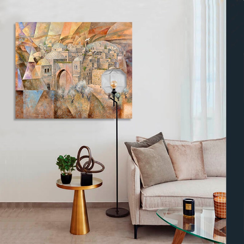 Jerusalem/judaica Wall Art/jewish Modern Art/contemporary | Etsy