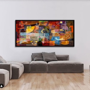 Jerusalem Canvas Print, Colorful Abstract Judaica Wall Art, Jewish Modern Art, Israel Contemporary Art, Housewarming Gift