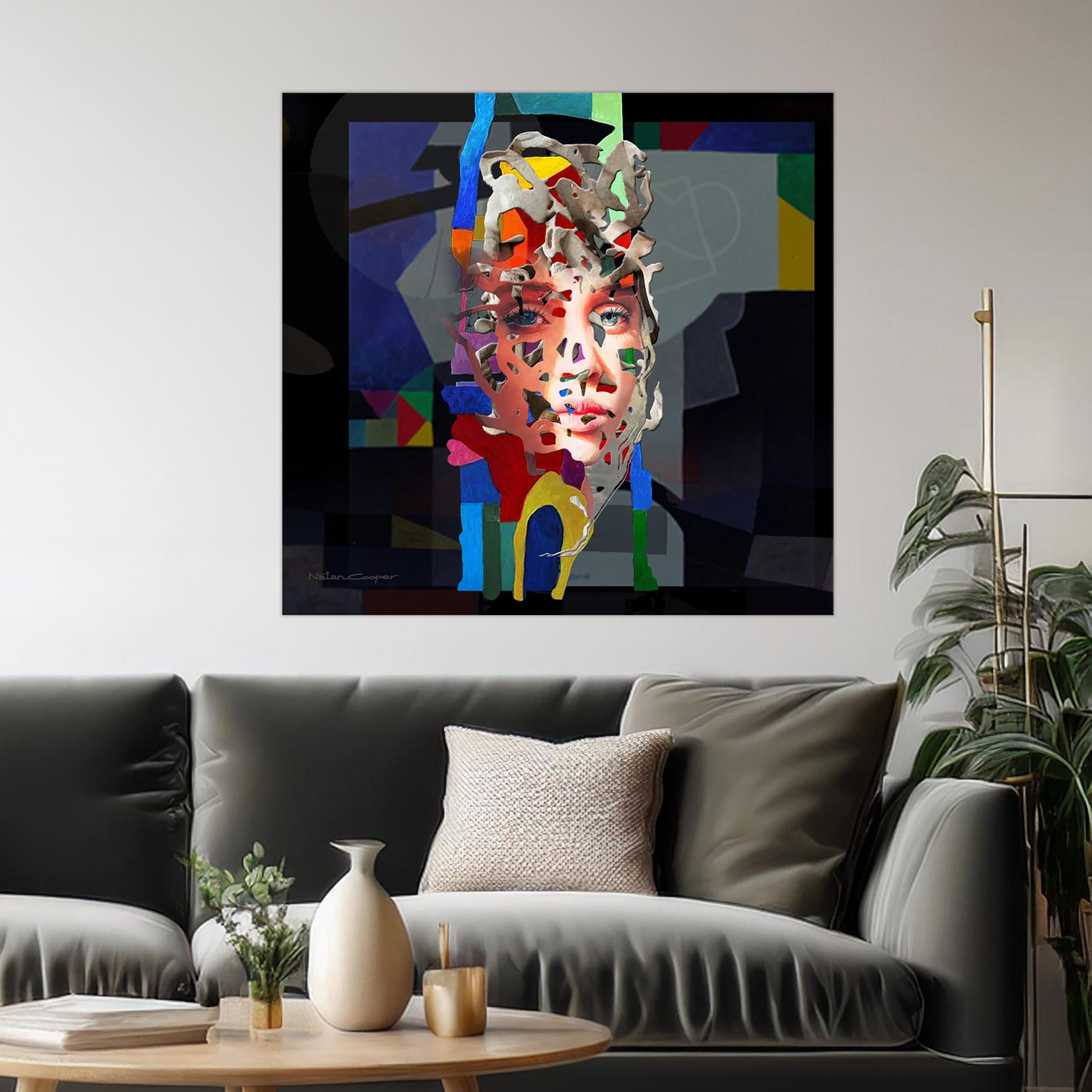 Abstract Blue Eyes Woman Canvas Print: Colorful Modern Wall Art - Etsy