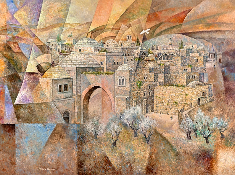 Jerusalem/judaica Wall Art/jewish Modern Art/contemporary Etsy