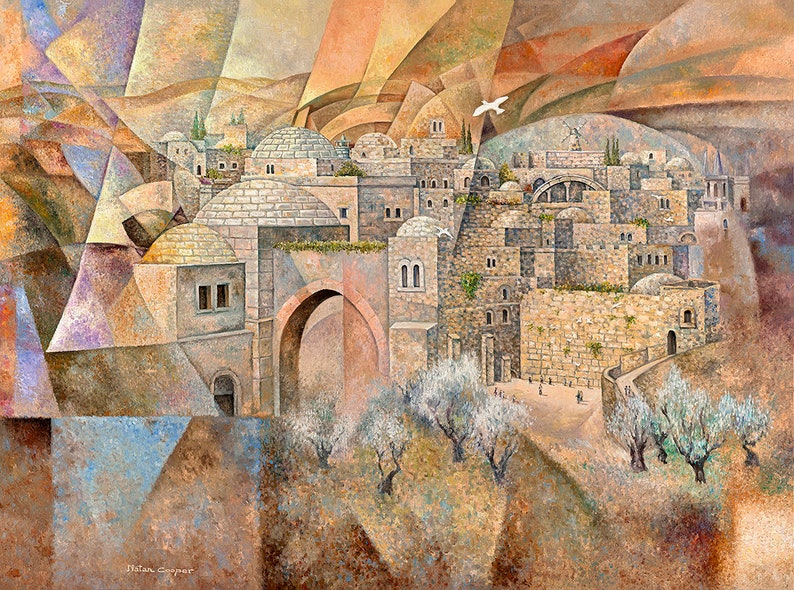 Jerusalem/Judaica Wall Art/Jewish Modern Art/Contemporary art/Canvas Prints/Jerusalem Prints/Israel Artist image 10