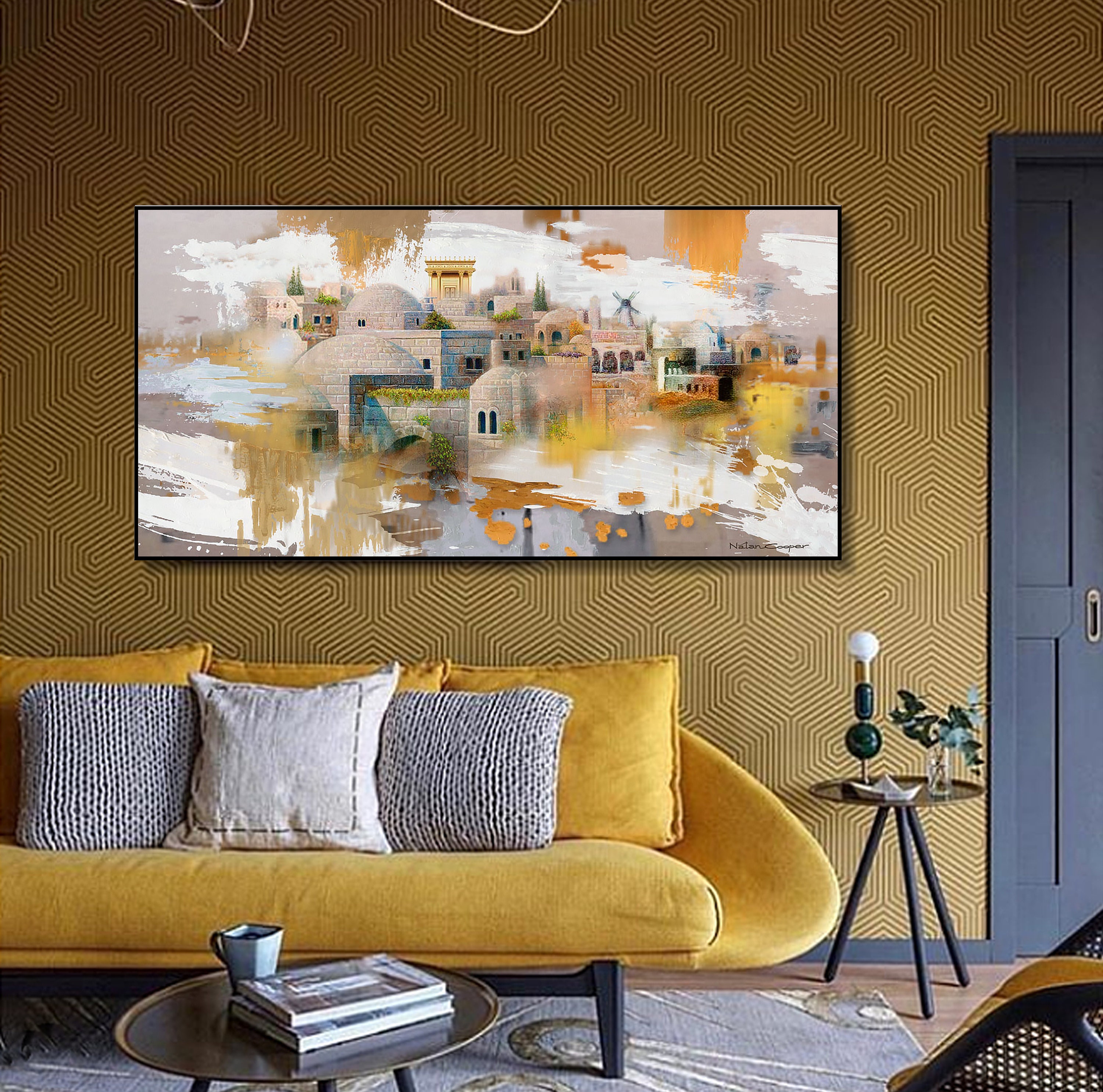 JERUSALEM /colorful /judaica Wall Art/ Jewish Modern Art/ Contemporary ...