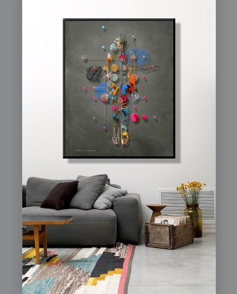 Large Abstract Painting, Digital Print, Colorful Wall Art, Large Modern Decor, Abstract Modern Art, Vibrant Colors Print, Digital Fine Art