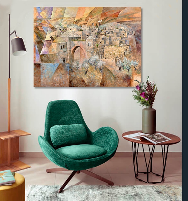 Jerusalem/judaica Wall Art/jewish Modern Art/contemporary | Etsy