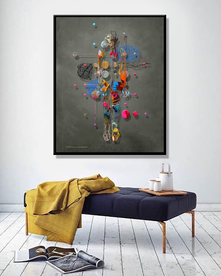 カラフルなミニマリスト抽象芸術/現代壁アート - Etsy 日本