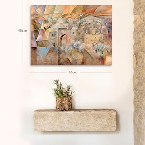 Jerusalem/Judaica Wall Art/Jewish Modern Art/Contemporary art/Canvas Prints/Jerusalem Prints/Israel Artist image 6