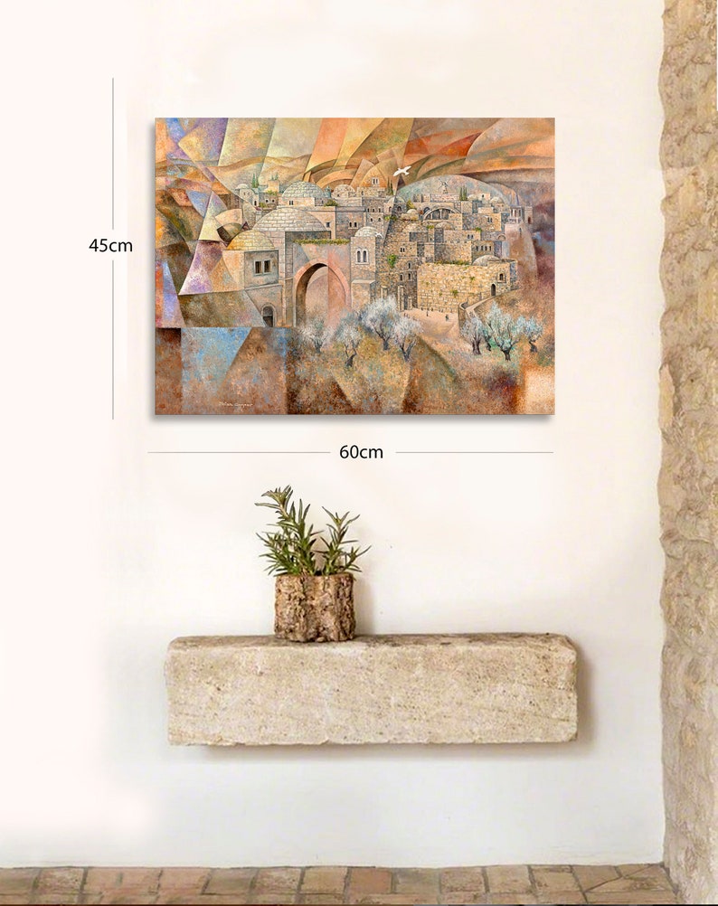 Jerusalem/Judaica Wall Art/Jewish Modern Art/Contemporary art/Canvas Prints/Jerusalem Prints/Israel Artist image 6