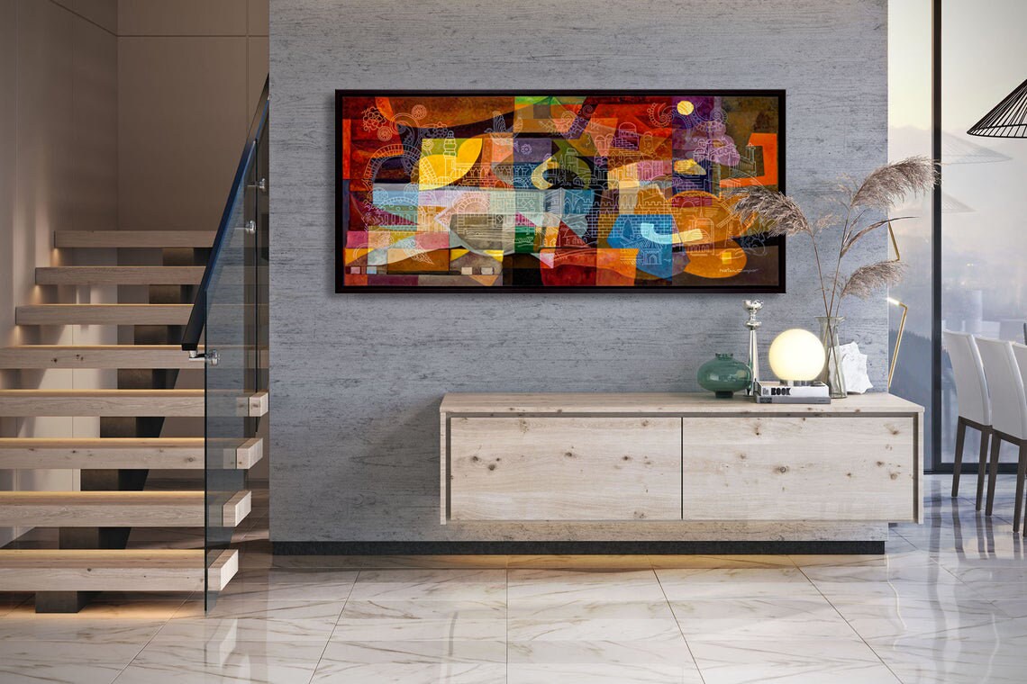 JERUSALEM /colorful /judaica Wall Art/ Jewish Modern Art/ - Etsy