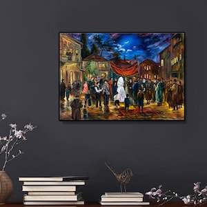Judaica Jewish Wall Art, Huppah Ceremony Canvas Print, Jewish Wedding Gift, Perfect Gift for Couple, Anniversary Gift