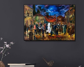 Judaica Jewish Wall Art, Huppah Ceremony Canvas Print, Jewish Wedding Gift, Perfect Gift for Couple, Anniversary Gift