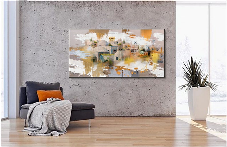 JERUSALEM /colorful /judaica Wall Art/ Jewish Modern Art/ Contemporary