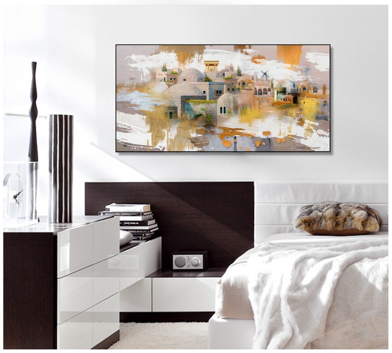 JERUSALEM /colorful /judaica Wall Art/ Jewish Modern Art/ Contemporary