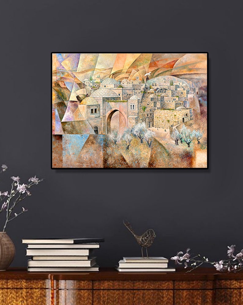 Jerusalem/judaica Wall Art/jewish Modern Art/contemporary Art/small