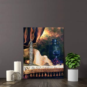 Judaica Wall Art Gift Canvas Print, Purim Megillat Esther Art Print, Jewish Wall Home Decor, Realism Art Print, Jewish Holiday Decor