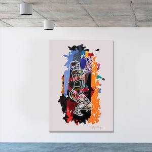 Embellished Canvas Abstract Art Print, Contemporary Wall Decor, Mix Media, Israeli Artist, Jewish Home Decor, New Home Gift