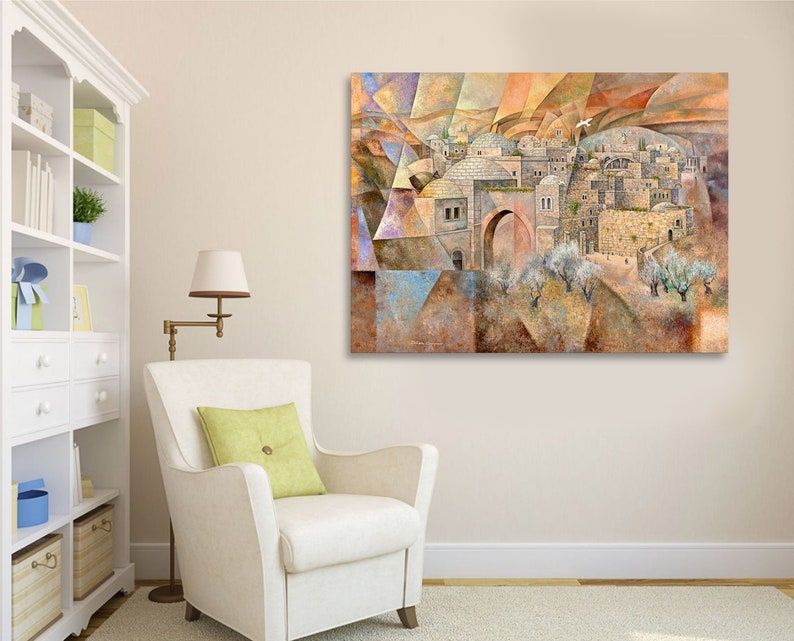 Jerusalem/judaica Wall Art/jewish Modern Art/contemporary | Etsy