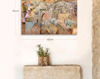 Jerusalem Art Print: Modern Judaica Canvas Print by Natan Cooper