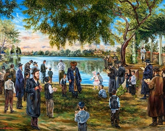Tashlich Canvas Print: Judaic Rosh Hashanah Art by Natan Cooper