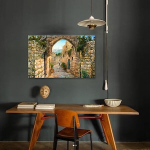 Alley At Jerusalem - Christian Artwork Wall Art, Serene Landscape Canvas Print, Holy Land Biblical Art