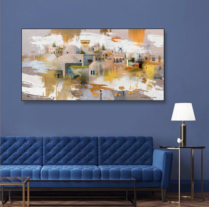 JERUSALEM /colorful /judaica Wall Art/ Jewish Modern Art/ Contemporary