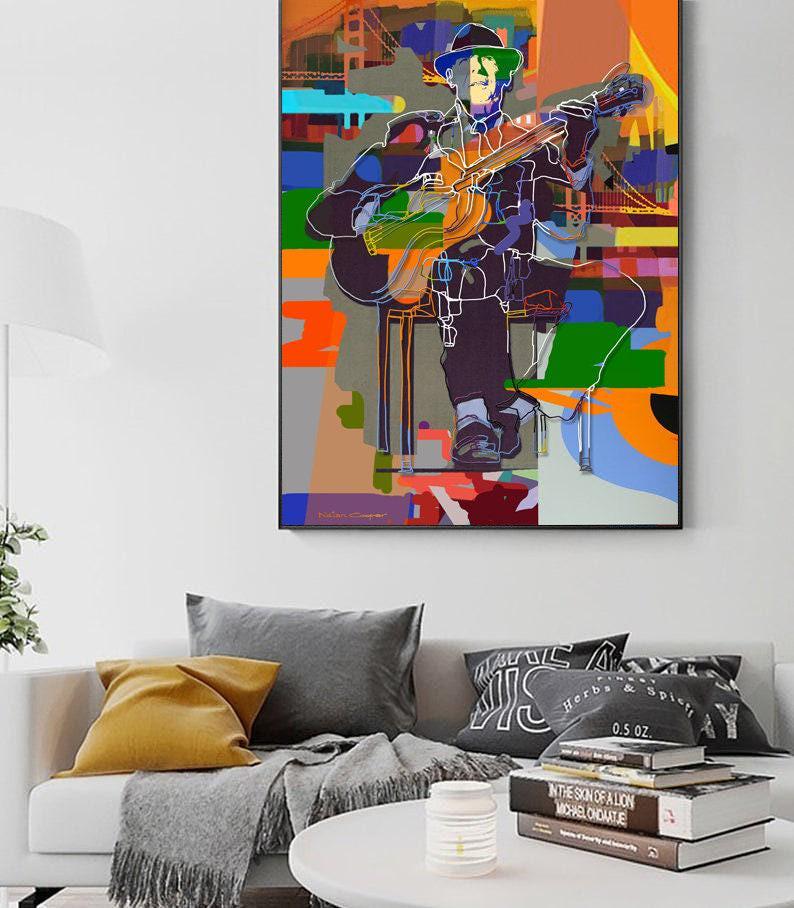 【お客】 Leonard Cohen Art Print: Abstract Mix Media Canvas Wall Art - Etsy