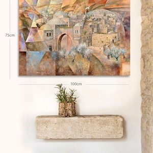 Jerusalem/Judaica Wall Art/Jewish Modern Art/Contemporary art/Canvas Prints/Jerusalem Prints/Israel Artist image 5