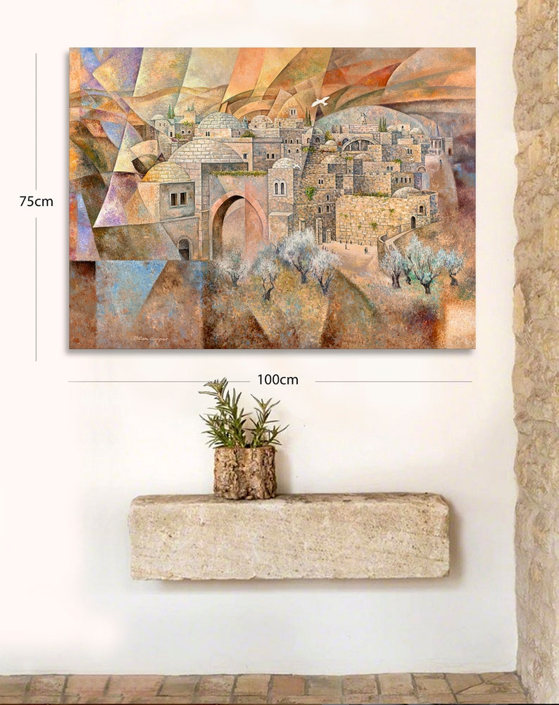 Jerusalem/Judaica Wall Art/Jewish Modern Art/Contemporary art/Canvas Prints/Jerusalem Prints/Israel Artist image 5