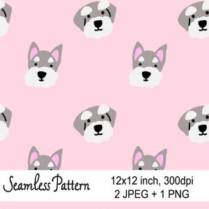 Schnauzer Seamless Pattern, Schnauzer seamless files, Schnauzer seamless wallpaper, Dog seamless cute, Dog seamless patterns