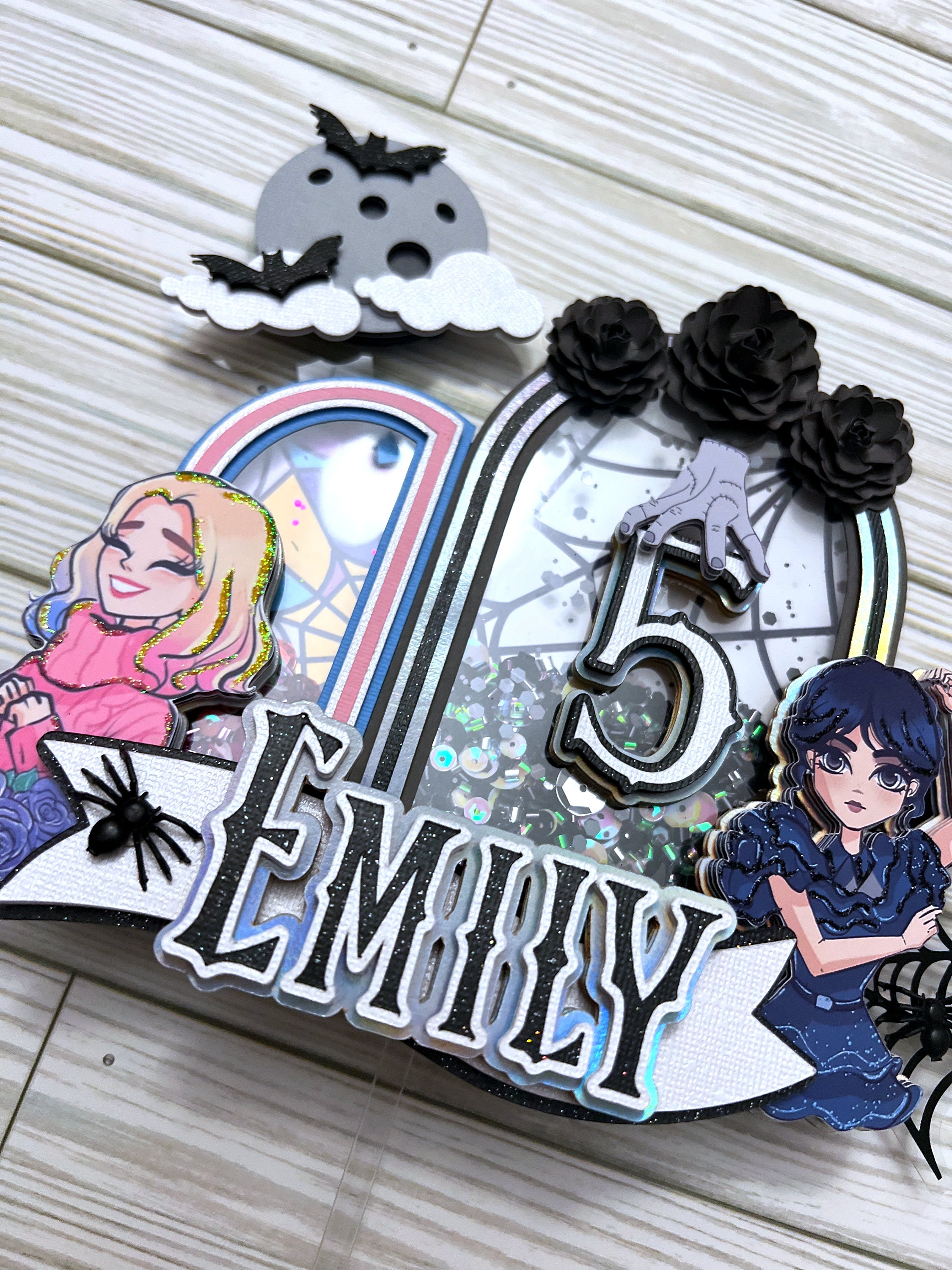 Wednesday Addams Party Decorations Kit - Includes Backdrop & 24 Balloons For Birthday & Theme Parties