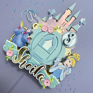 Cinderella Inspired Cake Topper | Princess Cake Topper