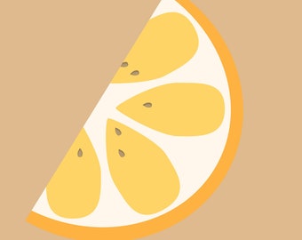 Orange Slice Vector Illustration Printable Art - Citrus Slice - Fruit