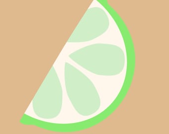 Lime Slice Vector Illustration Printable Art - Citrus Slice - Fruit