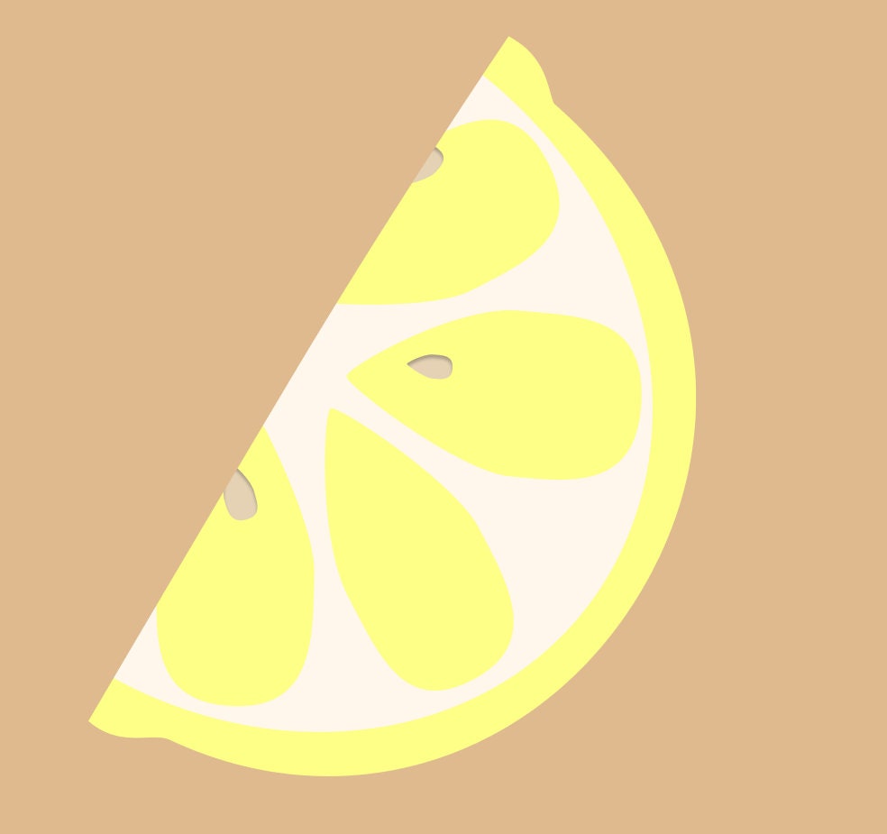 Lemon Slice Vector Illustration Printable Art - Citrus Slice - Fruit - Etsy