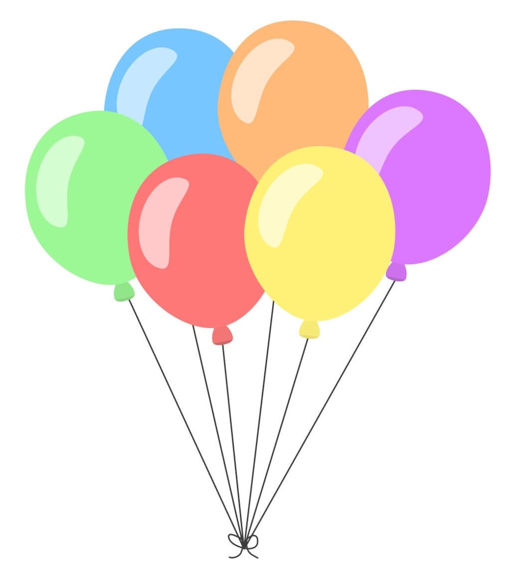 Balloons Vector Illustration Printable Art Bunch of Multicoloured Balloons Vector Illustration Printable Art Bunch of Multicoloured
