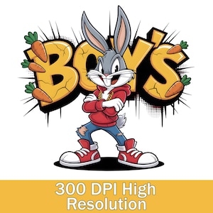 Zeichentrickfiguren T-Shirt Design - 300 DPI hochauflösende druckbare Kunst - Digital Download PNG - T-Shirt Druck 300 DPI - Zeichentrickfigur