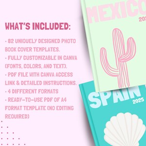 80+ Editable Travel Photo Book Cover Templates | Customizable in Canva ~ Digital Download image 3