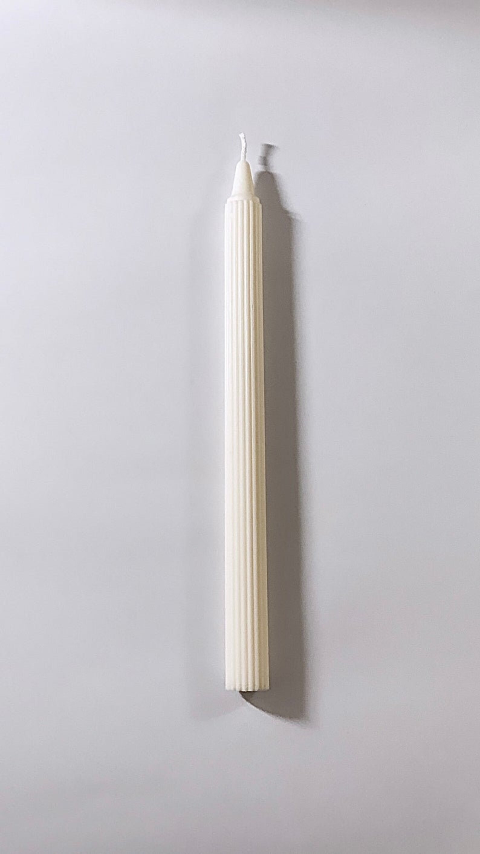 Set of 2 Tall Ribbed candle/ pillar candles/ taper dinner/ Etsy