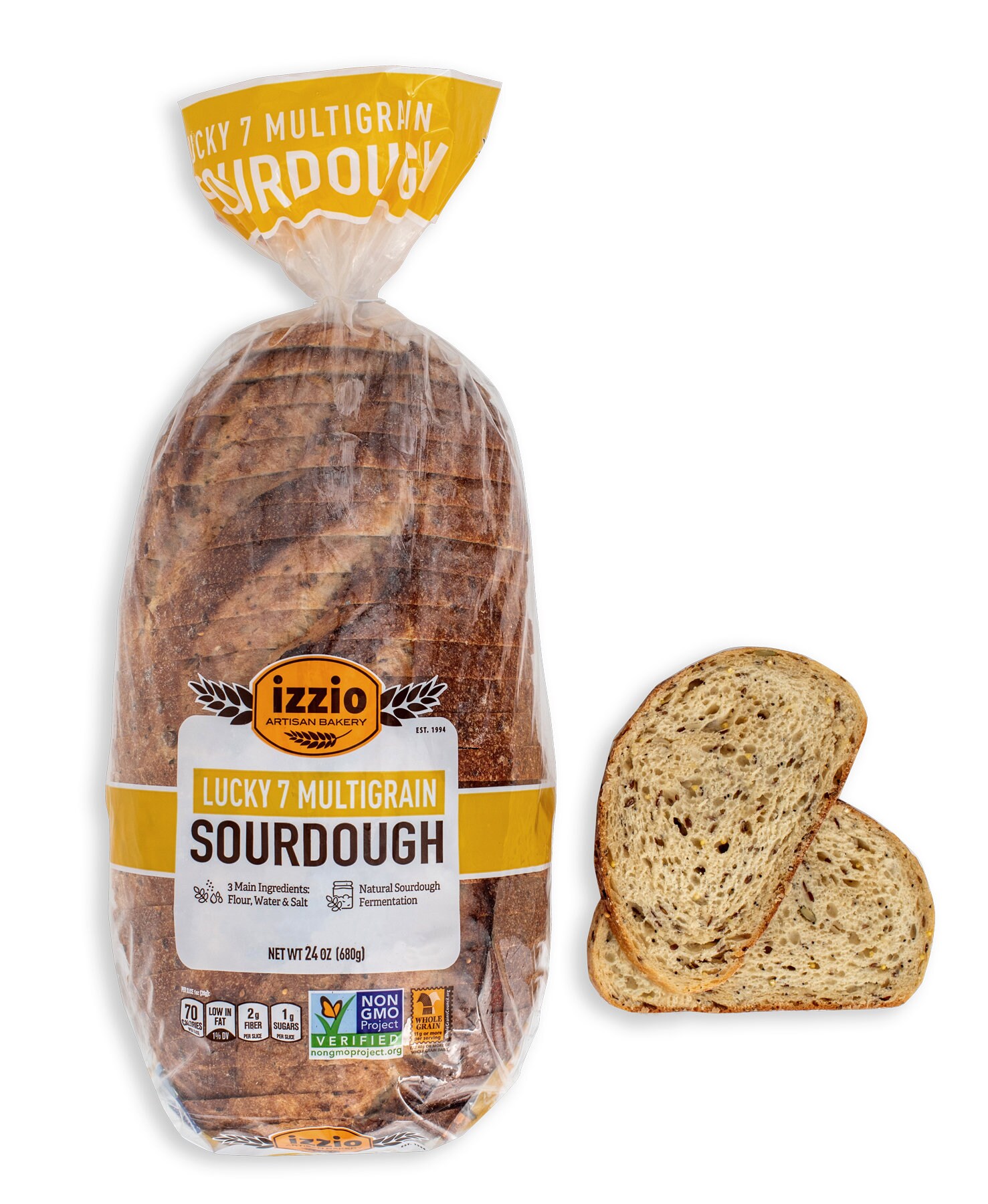 2 Packs of Izzio 24oz Sliced Sourdough LUCKY 7 Multigrain Etsy