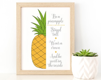 Pineapple Quote Art Print: Tropical Home Decor (Digital Download)
