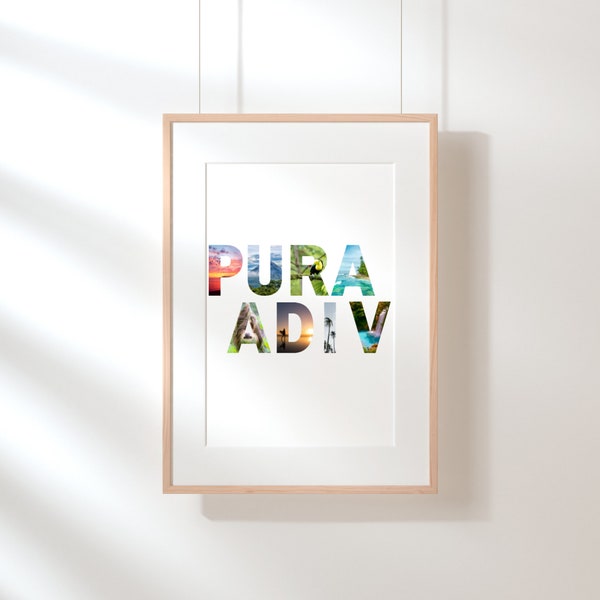 Pura Vida Digital Art Print | Costa Rica Landscapes Art Printable | Costa Rica Inspired Art | Download and Print
