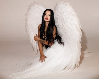 SALE !!! White angel wings, wings top sale, wings for adults, wings for photo shoot, wings on the wall Higth - 180cm/70inch