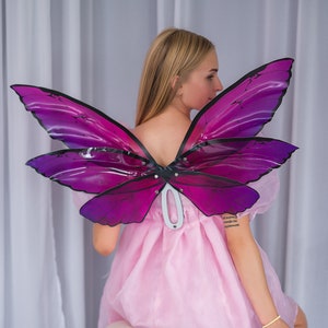 Fairy butterfly wings, purple wings, cosplay costume, accessory for cosplay photoshoot, wings of the forest fairy, fairy wings, photo props