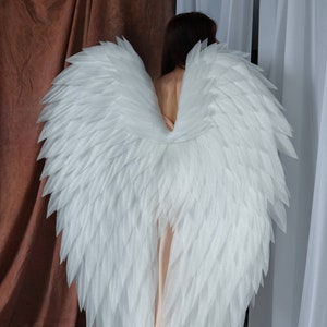 Angel delicate white wings, wings as an accessory for perfomances,  photo props, stage wings. Sending from Ukraine