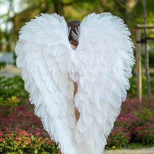 SPECIAL OFFER! White angel wings, fluffy wings, wings for photoshoot, cupid angel wings, wings for cosplay, size on photo 70in/180cm
